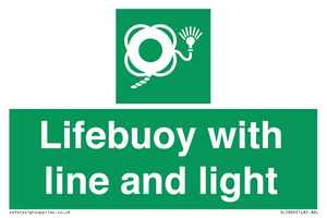 Lifebuoy with line and light